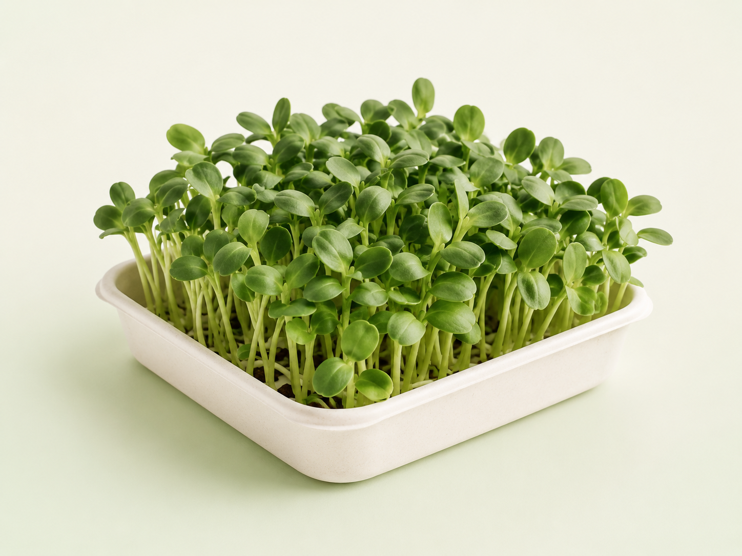 Dense fresh sunflower microgreens